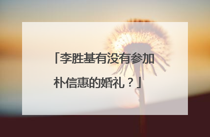 李胜基有没有参加朴信惠的婚礼？
