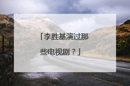 李胜基演过那些电视剧?