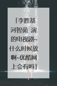 李胜基 河智苑 演的电视剧~什么时候放啊~优酷网上会有吗