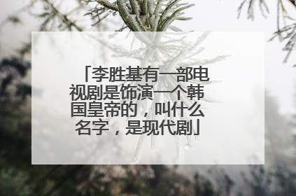 李胜基有一部电视剧是饰演一个韩国皇帝的,叫什么名字,是现代剧