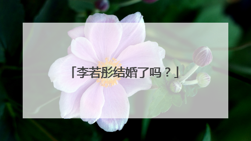 李若彤结婚了吗？