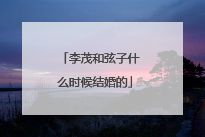 李茂和弦子什么时候结婚的