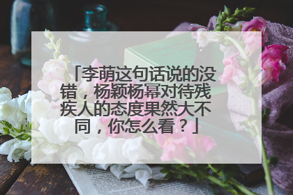 李萌这句话说的没错,杨颖杨幂对待残疾人的态度果然大不同,你怎么看?