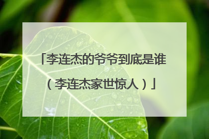 李连杰的爷爷到底是谁(李连杰家世惊人)