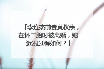 李连杰前妻黄秋燕,在怀二胎时被离婚,她近况过得如何?