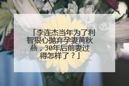 李连杰当年为了利智狠心抛弃孕妻黄秋燕，30年后前妻过得怎样了？