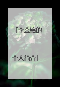 李金铭的个人简介
