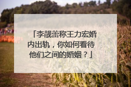 李靓蕾称王力宏婚内出轨，你如何看待他们之间的婚姻？