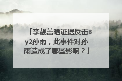 李靓蕾晒证据反击By2孙雨，此事件对孙雨造成了哪些影响？