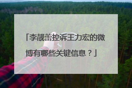 李靓蕾控诉王力宏的微博有哪些关键信息？