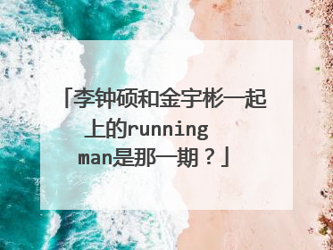 李钟硕和金宇彬一起上的running man是那一期？
