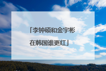 李钟硕和金宇彬在韩国谁更红