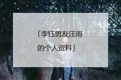 李钰男友汪雨的个人资料