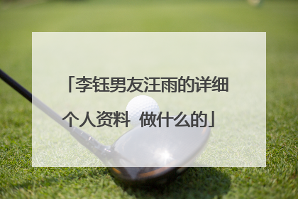 李钰男友汪雨的详细个人资料 做什么的