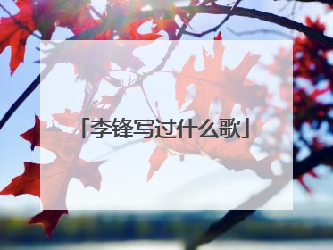 李锋写过什么歌