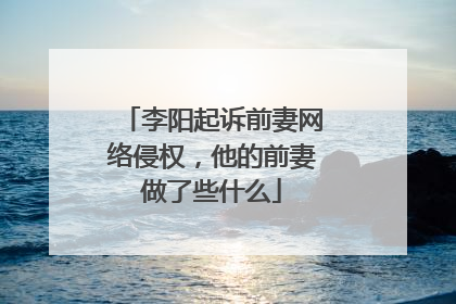 李阳起诉前妻网络侵权，他的前妻做了些什么