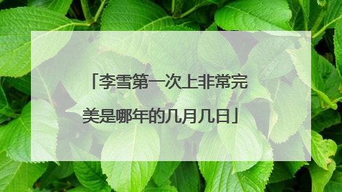 李雪第一次上非常完美是哪年的几月几日