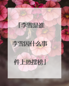 李雪是谁 李雪因什么事件上热搜榜