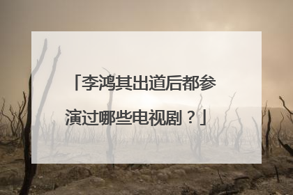 李鸿其出道后都参演过哪些电视剧?