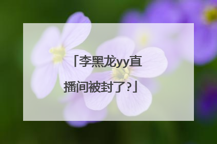 李黑龙yy直播间被封了?