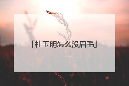 杜玉明怎么没眉毛