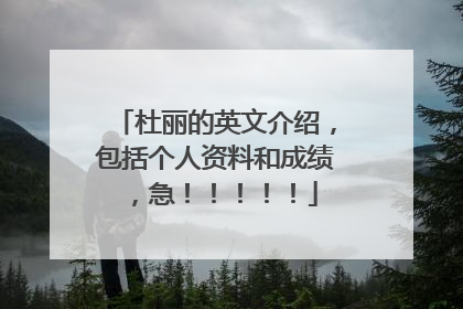 杜丽的英文介绍,包括个人资料和成绩,急!!!!!