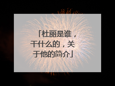 杜丽是谁，干什么的，关于他的简介