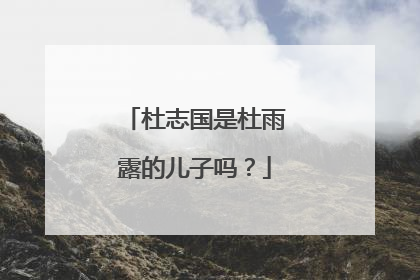 杜志国是杜雨露的儿子吗?