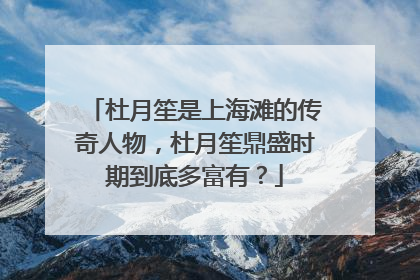 杜月笙是上海滩的传奇人物，杜月笙鼎盛时期到底多富有？