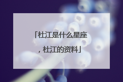 杜江是什么星座,杜江的资料