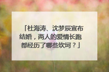 杜海涛、沈梦辰宣布结婚，两人的爱情长跑都经历了哪些坎坷？