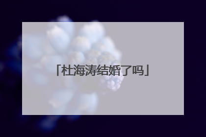 杜海涛结婚了吗