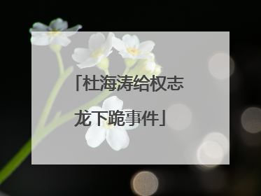 杜海涛给权志龙下跪事件