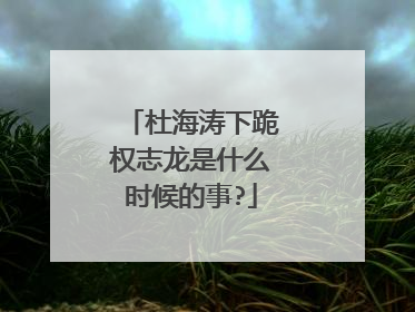 杜海涛下跪权志龙是什么时候的事?