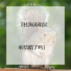 杜海涛和吴昕结婚了吗