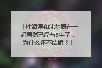 杜海涛和沈梦辰在一起居然已经有8年了，为什么还不结婚？