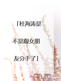 杜海涛是不是跟女朋友分手了