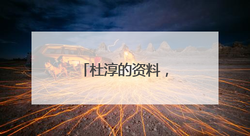 杜淳的资料，他女朋友是谁