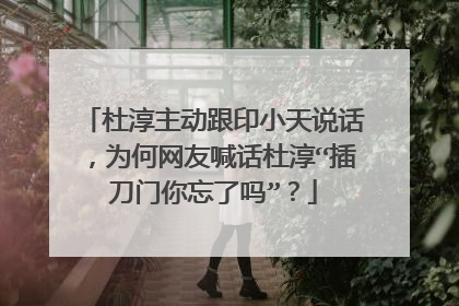 杜淳主动跟印小天说话，为何网友喊话杜淳“插刀门你忘了吗”？