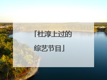 杜淳上过的综艺节目