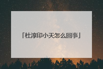 杜淳印小天怎么回事