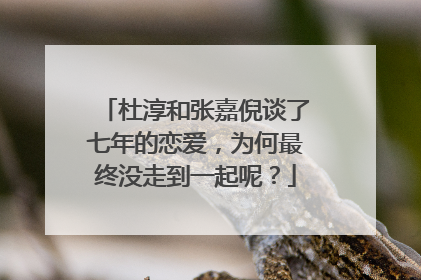 杜淳和张嘉倪谈了七年的恋爱,为何最终没走到一起呢?