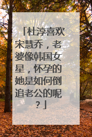 杜淳喜欢宋慧乔,老婆像韩国女星,怀孕的她是如何倒追老公的呢?