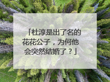 杜淳是出了名的花花公子，为何他会突然结婚了？