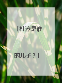 杜淳是谁的儿子?