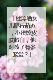 杜淳晒女儿爬行萌态,小蛋饺皮肤超白,他对孩子有多宠爱?