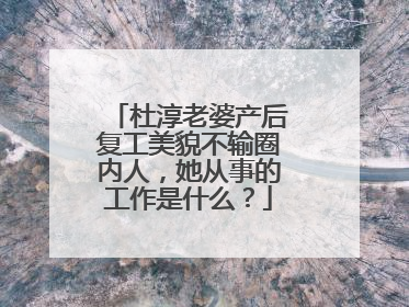 杜淳老婆产后复工美貌不输圈内人,她从事的工作是什么?