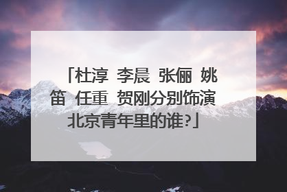 杜淳 李晨 张俪 姚笛 任重 贺刚分别饰演北京青年里的谁?