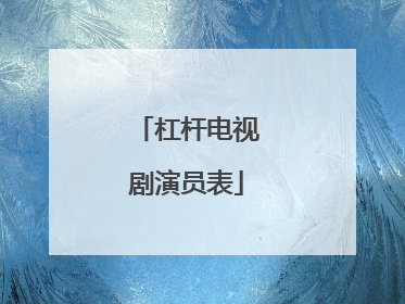 杠杆电视剧演员表