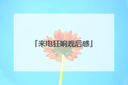 来电狂响观后感